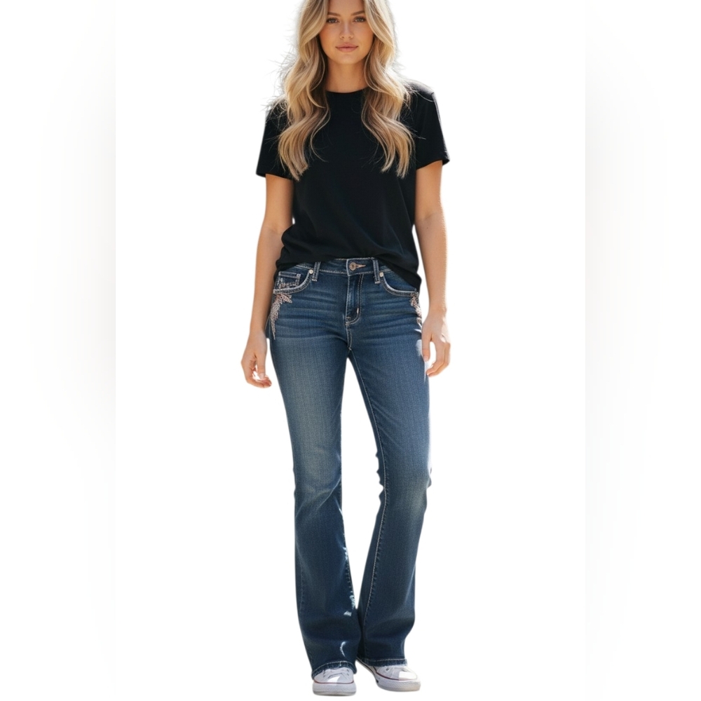 Miss Me NWT Women's Jeans Denim 34x34 Horse Cowgirl Bootcut Distressed